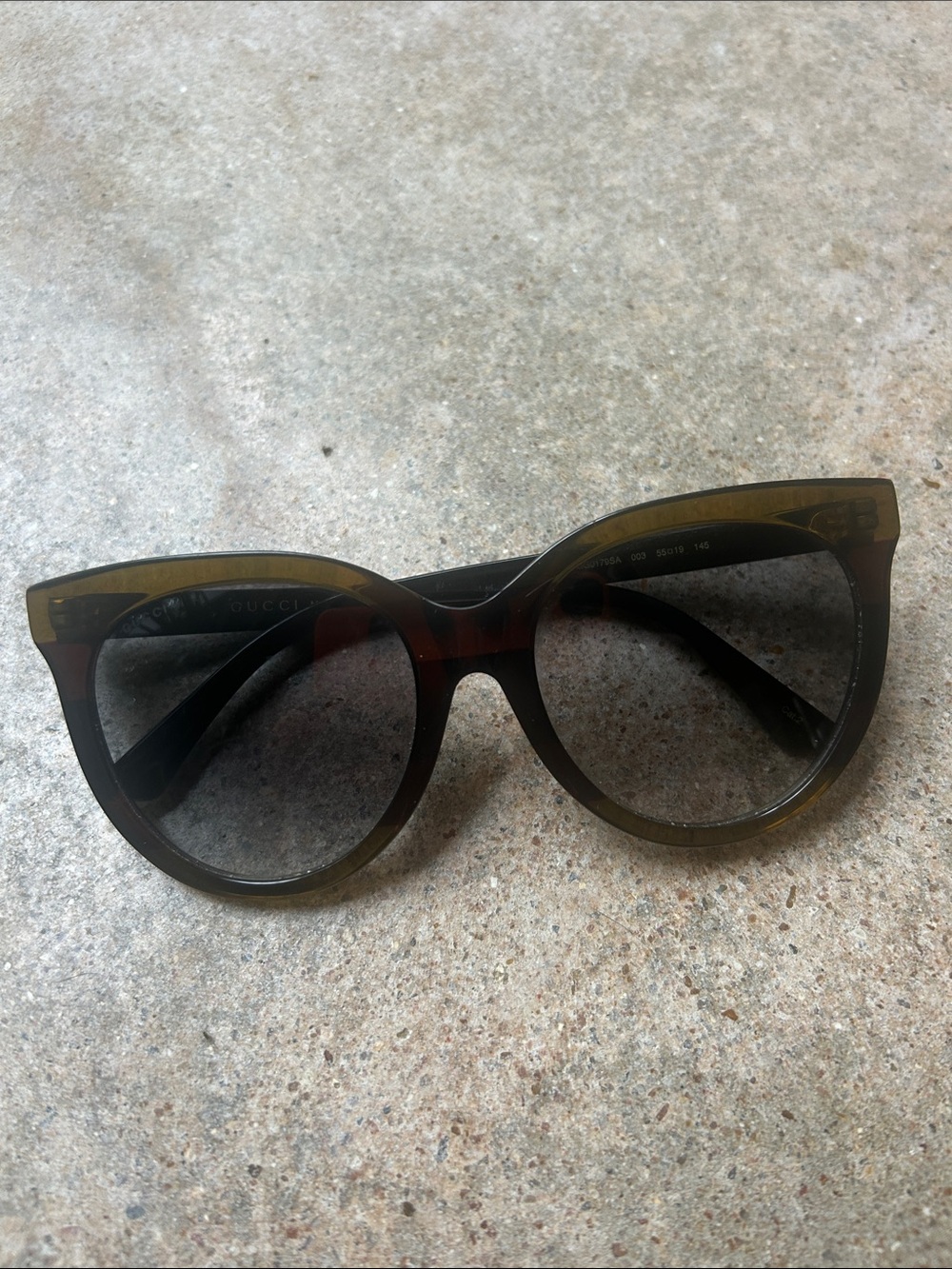 Gucci Olive to Brown Gradient Cat-Eye Sunglasses